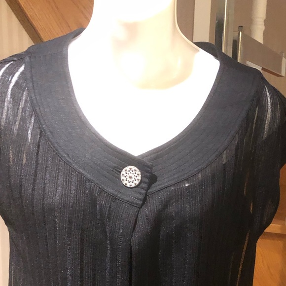 NWT Mocano black knit cap sleeve shrug - Picture 4 of 5